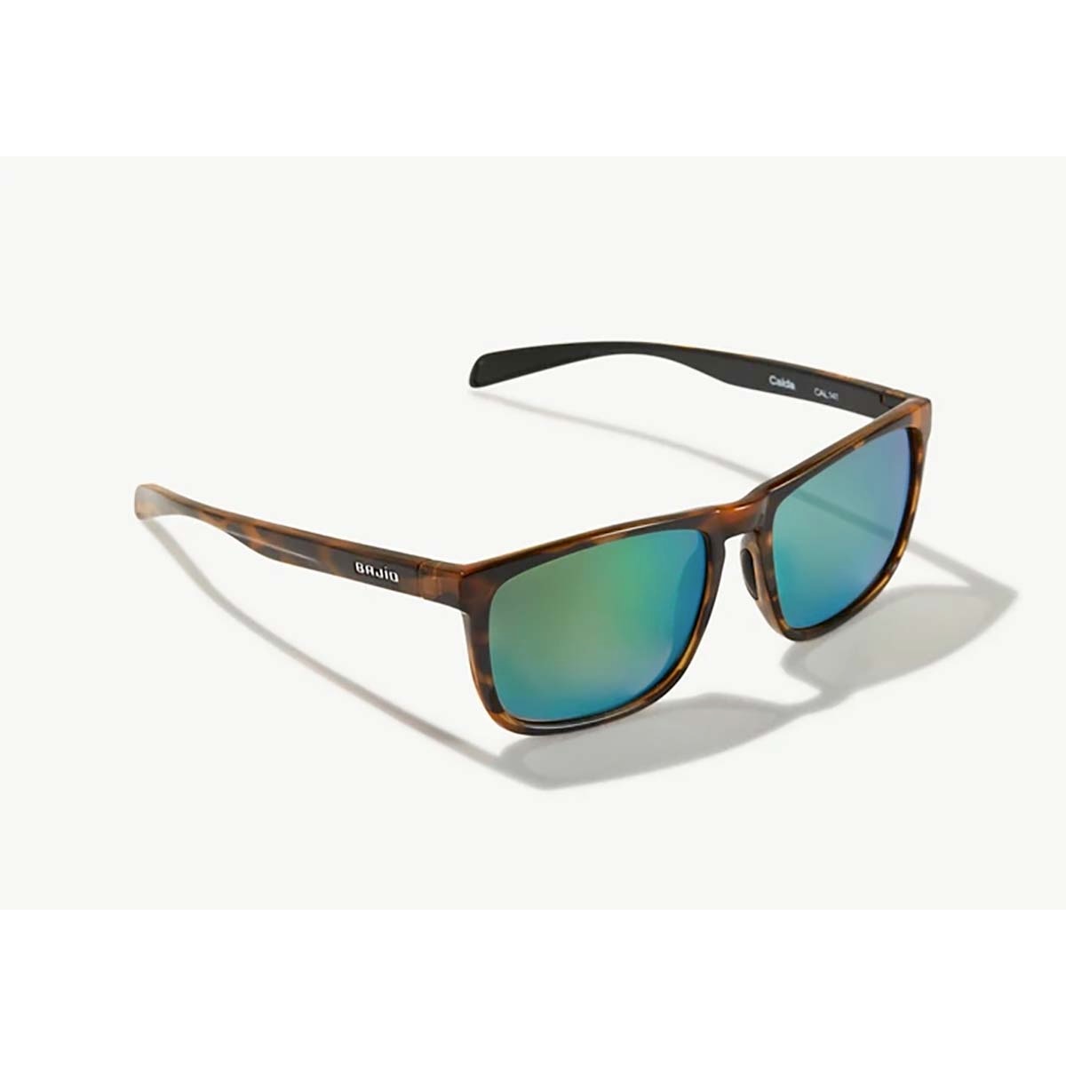 Bajio Calda Sunglasses Polarized in Vintage Tort Gloss with Green Glass